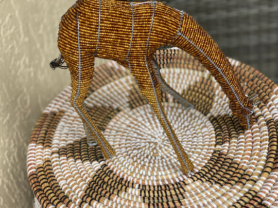 Beaded Leaning Giraffe