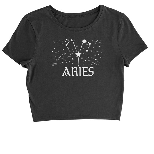 Aries Zodiac Star Chart Cropped T-Shirt
