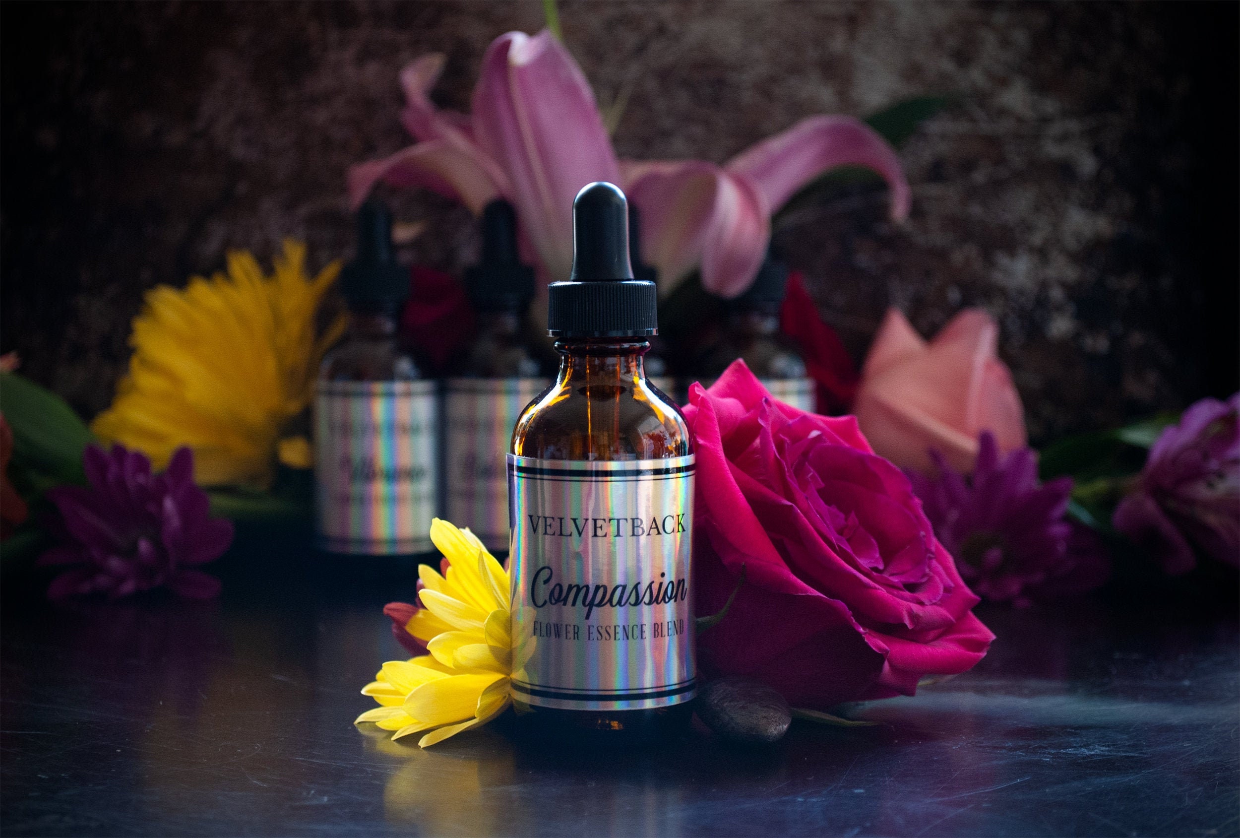 Compassion Flower Essence Blend + Guidebook & Plant Ally Talisman Card Pull | Bleeding Heart Cornflower Foxglove Pulsatilla Rose