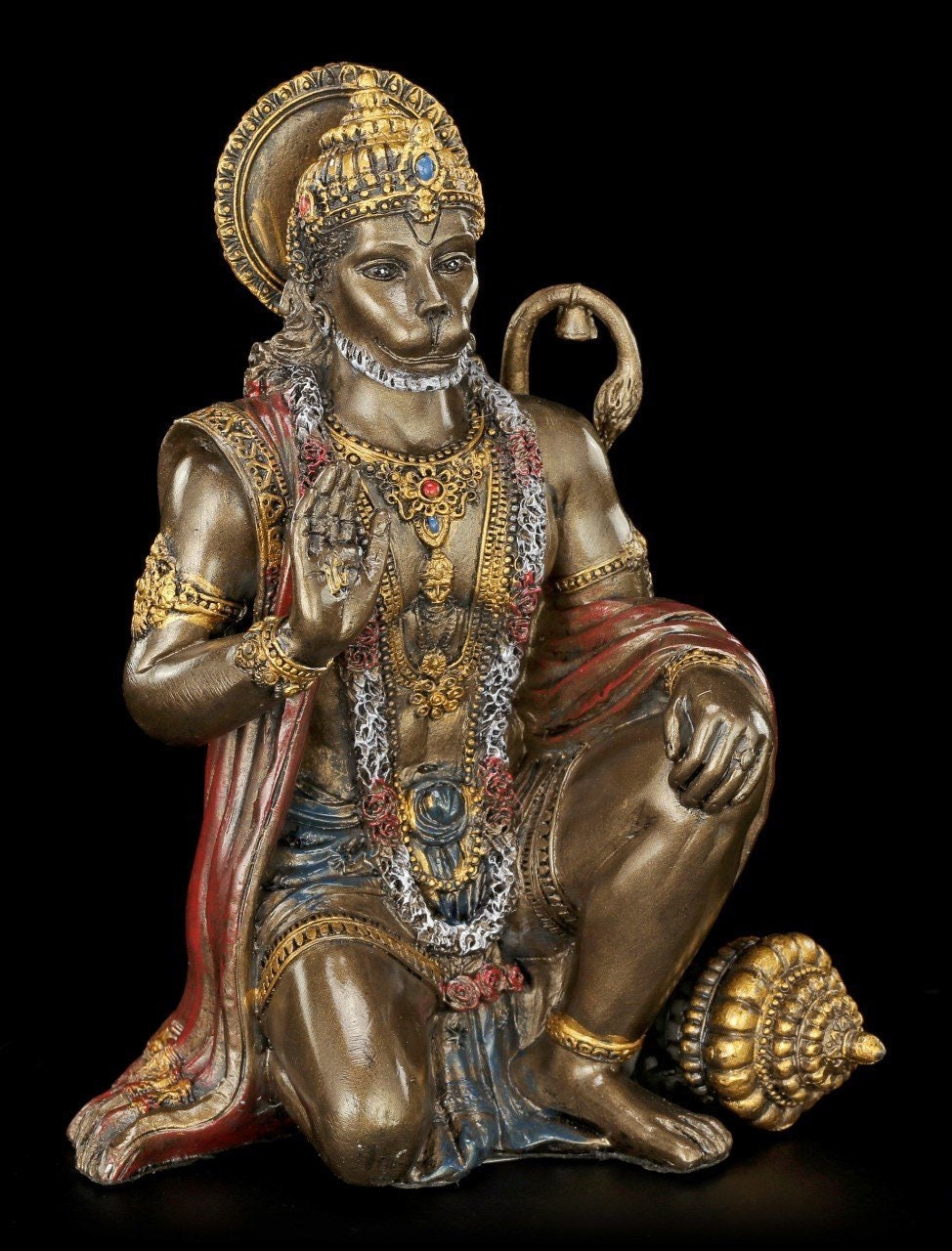Ramayana Hanuman Monkey Statue, Bronze Statu, Hindu Rama Hanuman, Apelike God, Small Statue