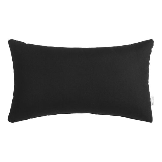 Sunbrella Black Canvas Outdoor Patio Lumbar Pillow - Acrylic by World Market