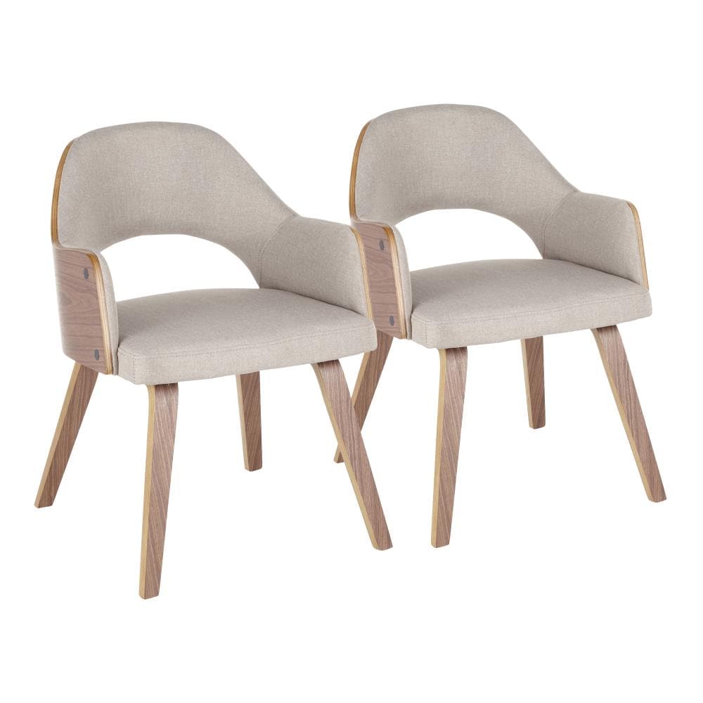 LumiSource Set of 2 Rollo Traditional Polyester/Polyester Blend Upholstered Dining Side Chair (Wood Frame) in Gray | DC-ROLLO WLBG2