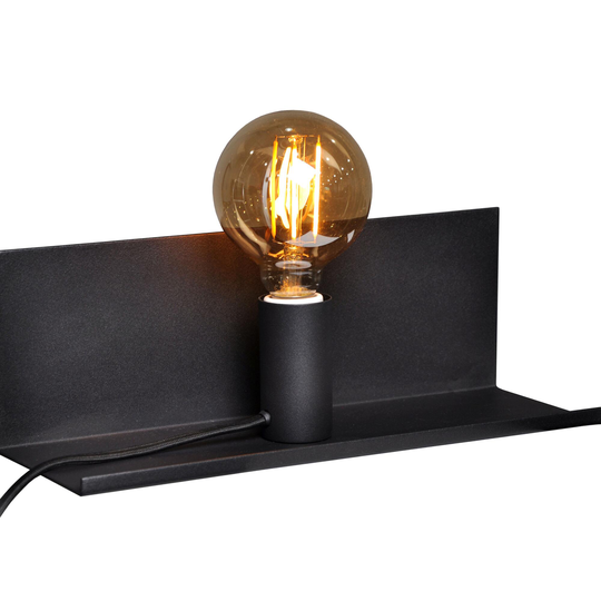 Black Metal Olson Wall Sconce with Shelf by World Market
