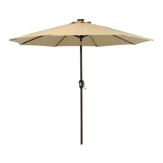 Sunbrella 9 Ft Tilting Patio Umbrella with Solar LED Lights: Blue by World Market