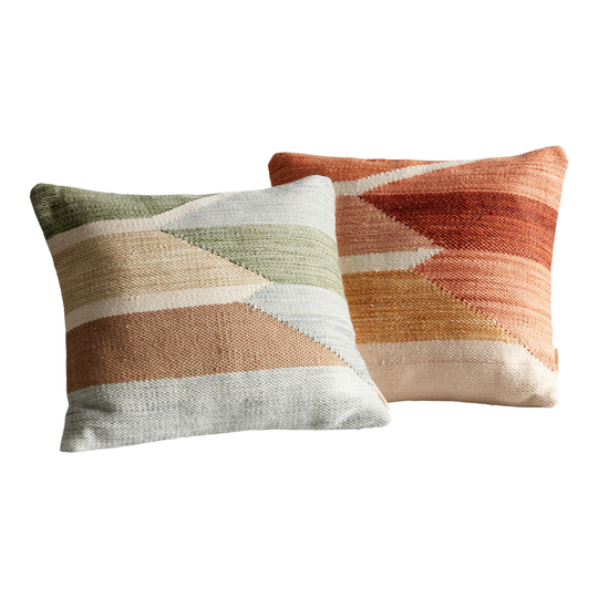 Tonal Woven Geometric Indoor Outdoor Patio Throw Pillow - 18" Square by World Market