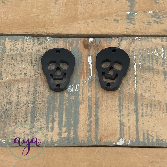 Skulls Acrylic Connector, Findings, Blanks, Earring Halloween Skull Earrings