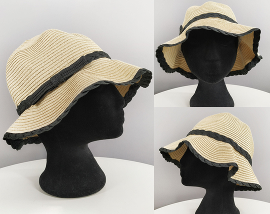 Vintage Straw Hat With Bow