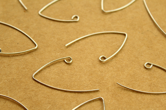 12 Pc. Large Silver Plated Bent Vee Earwires 29mm Long | Fi-528