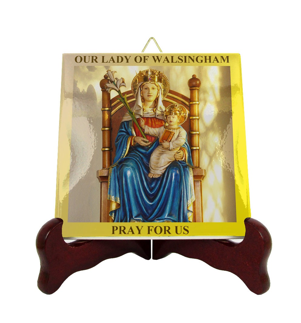 Blessed Virgin Mary Of Walsingham - Religious Wall Plaque Icon On Tile Art Our Lady