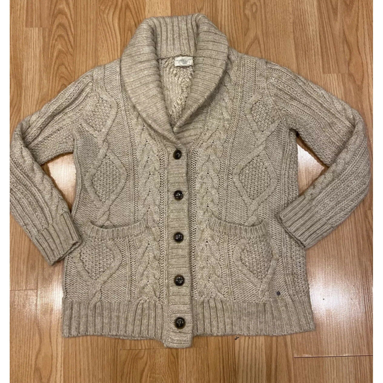 Vintage Denim & Supply Ralph Lauren Woman M Alpaca Wool Cardigan Cable Sweater