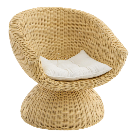 Rattan Nikita Swivel Chair with Cushion by World Market