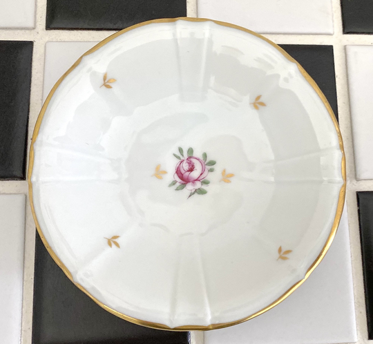 Bing & Grondahl Roselil Petite Plate Tray. Pink Rosebuds. Gold Accent. Vintage Denmark Heirloom Design. Nordic Classic