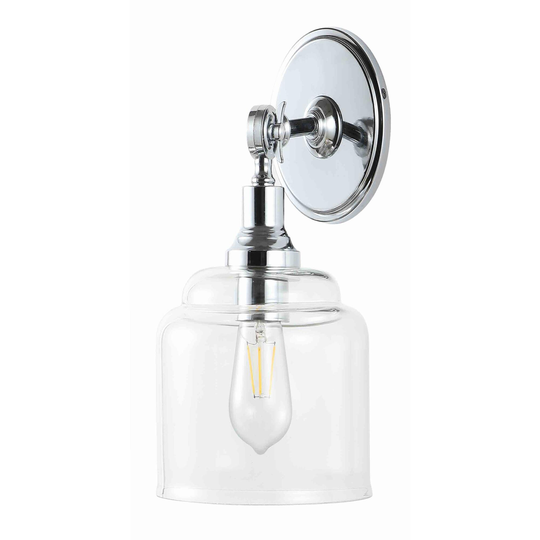 Chrome and Glass Lansor Wall Sconce: Metallic by World Market