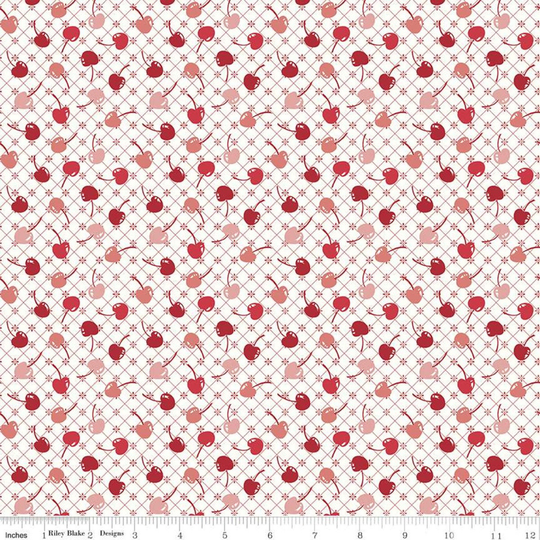Cook Book Cherries Red By Lori Holt For Riley Blake Designs