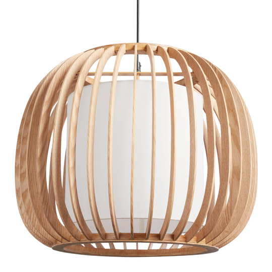 Slatted Wood Nola Pendant Lamp: Natural by World Market