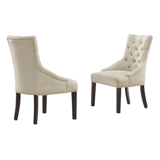 Alaterre Furniture Set of 2 Haeys Casual Polyester/Polyester Blend Upholstered Dining Side Chair (Wood Frame) in Off-White | ANHT01FDC