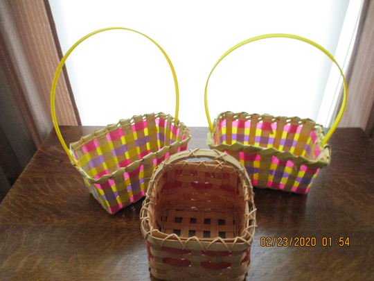 Lot Of Three Vintage & Charming Easter Baskets ~ Nice Retro Look