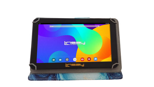 LINSAY 10.1-in Wi-fi Only Android 11 Tablet with Accessories with Case Included;; Type Cover Included Marble | F10PCMO