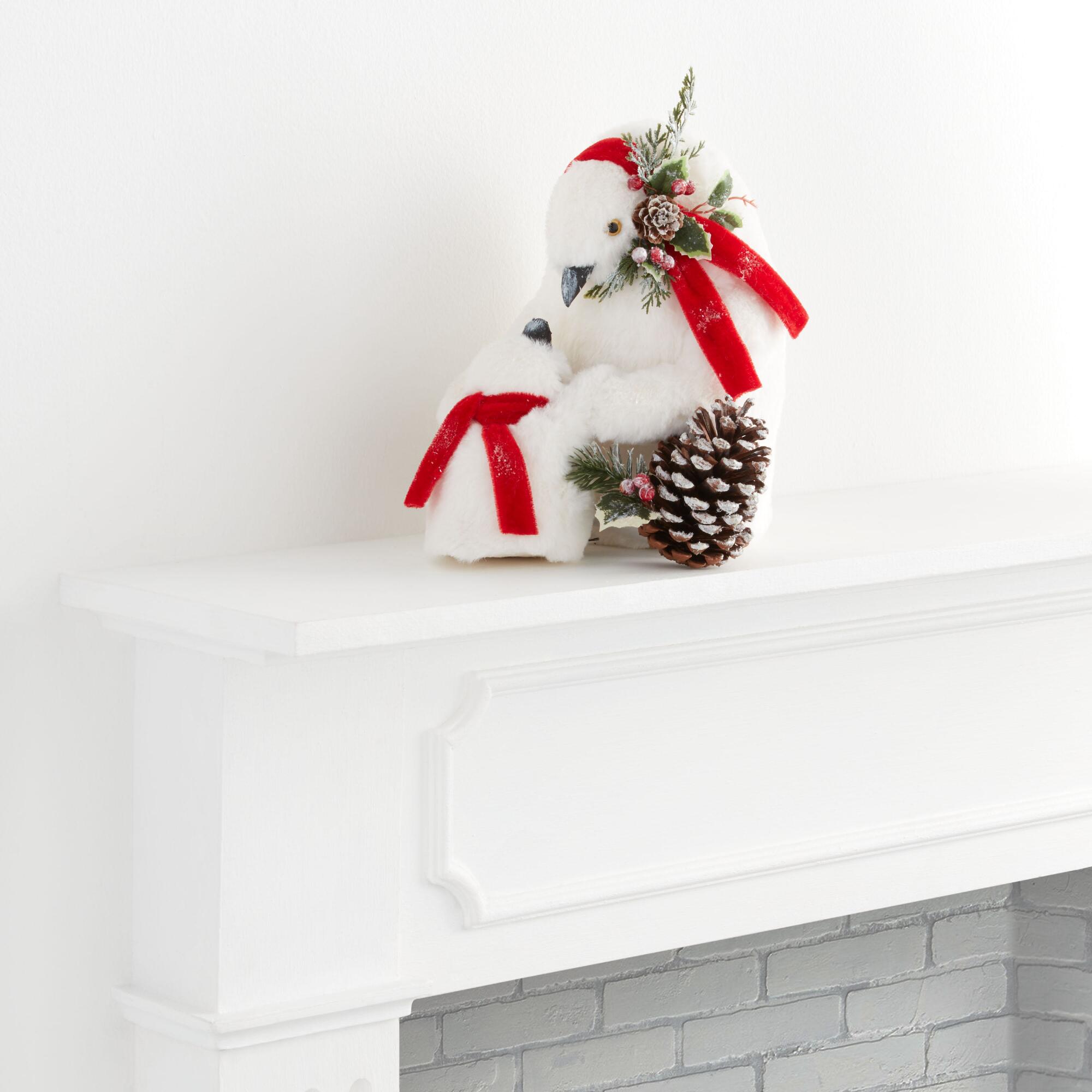 Pier Place White Sisal And Faux Fur Penguin Family Decor by World Market
