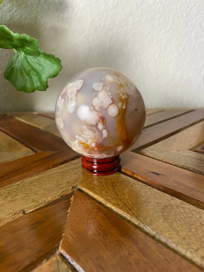 Flower Agate Sphere Beautiful Multicolor Agate All Natural