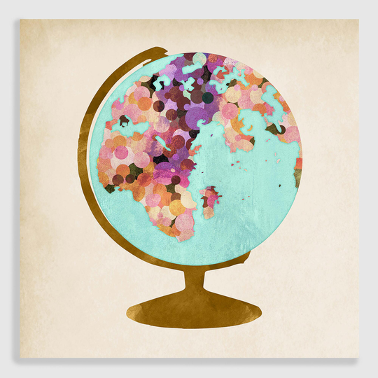Golden Globe Embellished Canvas Print by World Market