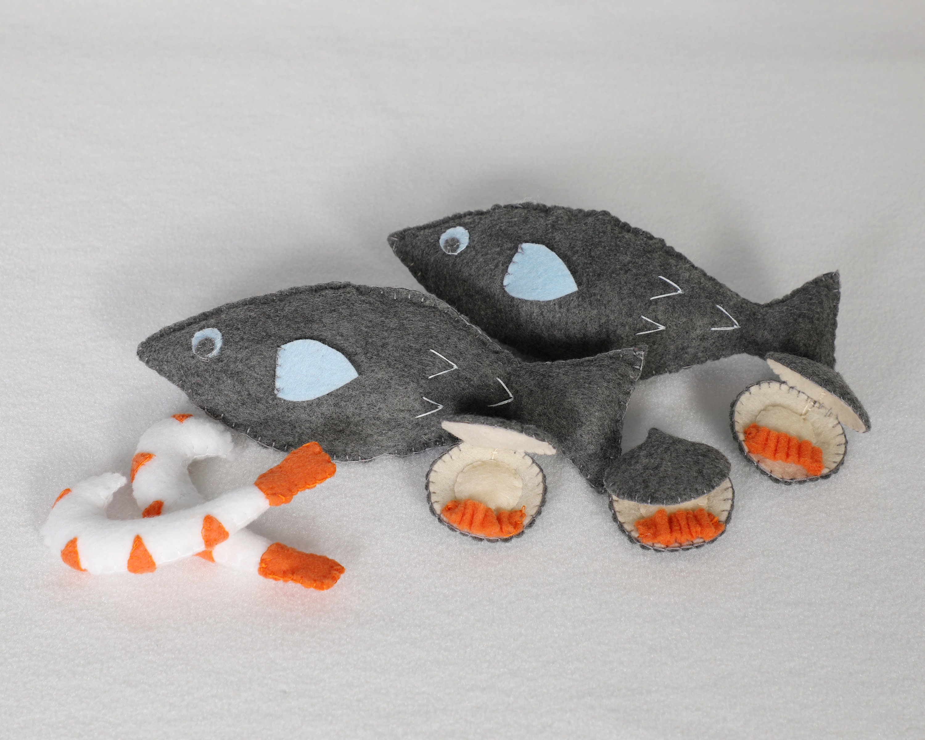 Felt Seafood/Shrimp Clams Pretend & Play Kitchen Food