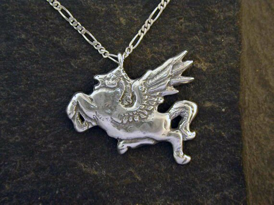 sterling Silver Original Pegasus Pendant On A Chain