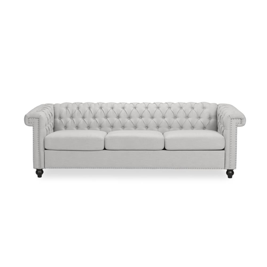 Best Selling Home Decor Pankhurst Midcentury Pebble Gray and Dark Brown Polyester/Blend Sofa | 311421