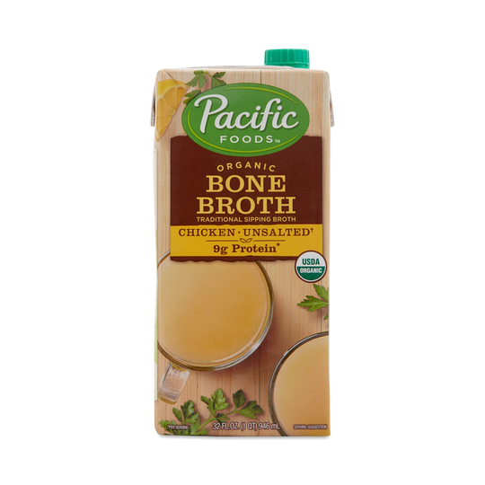 2-Pack Pacific Foods Chicken Bone Broth 32 oz carton