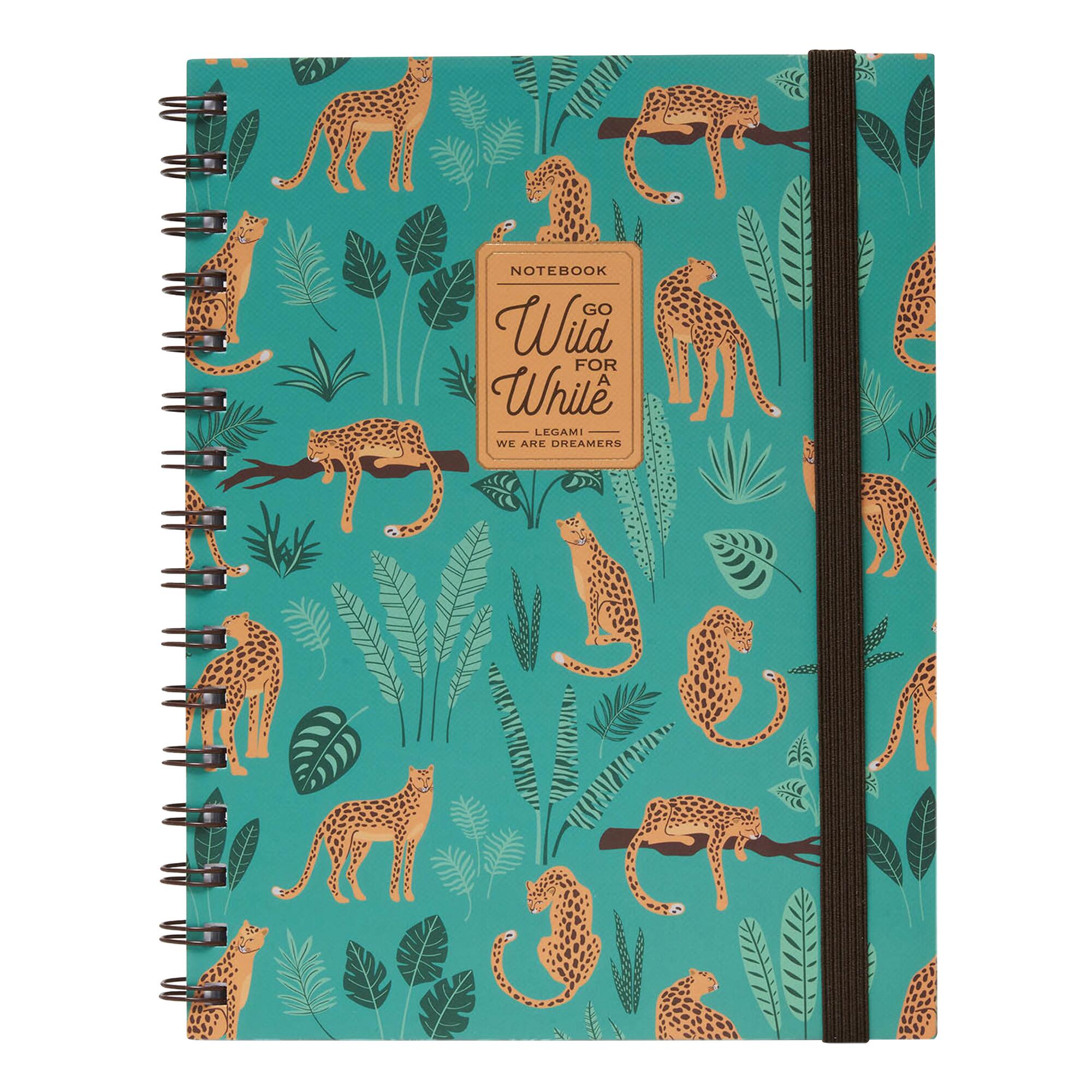 Legami Teal Cheetah Spiral Journal: Green/Multi - Paper by World Market