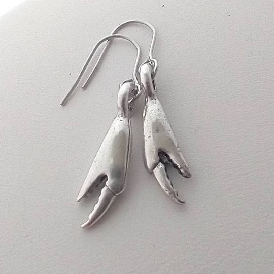 Crab Earrings, Silver Gift