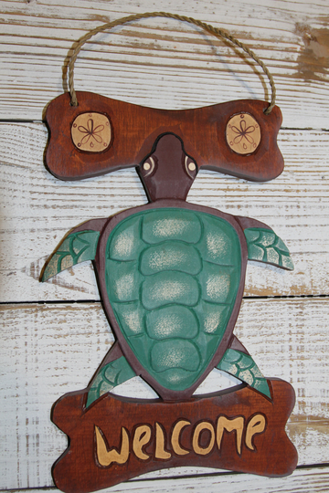 Wood Turtle Welcome Sign, Decor, Free Shipping
