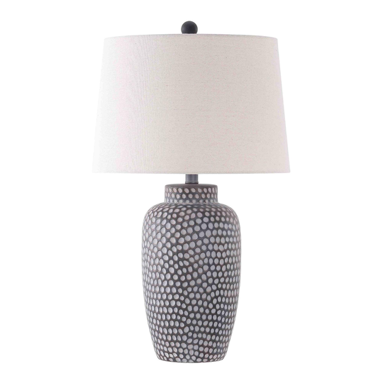 Brown and White Organic Dot Jerlen Table Lamp by World Market