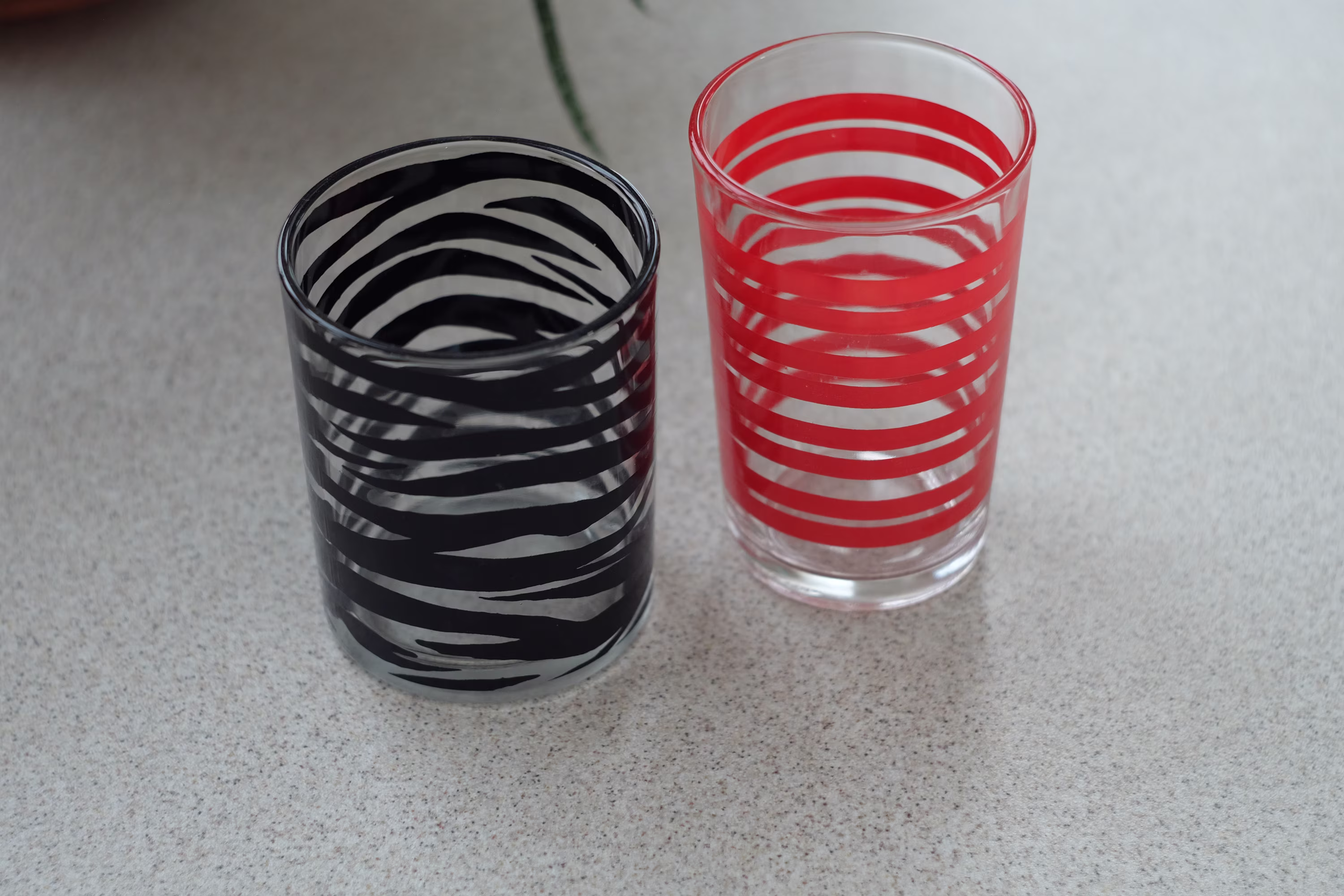 Pair Of Striped Drinking Glasses