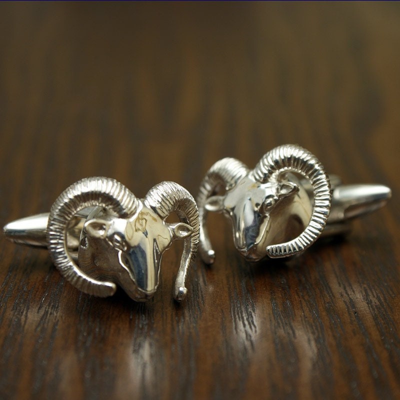 Ram Cufflinks, Sterling Silver, Handcrafted