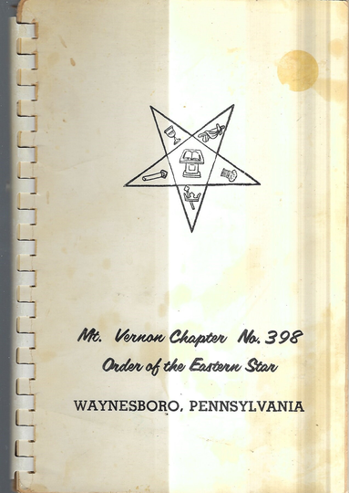 Waynesboro Pennsylvania Vintage Oes Order Of The Eastern Star Cookbook Pa Community Favorite Recipes Collectible Local Ads Rare Cook Book