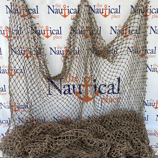 Old Used Fishing Net - 5 Ft X 10 Heavy Knotted Vintage Fish Netting Authentic Commercial Nautical Maritime Decor