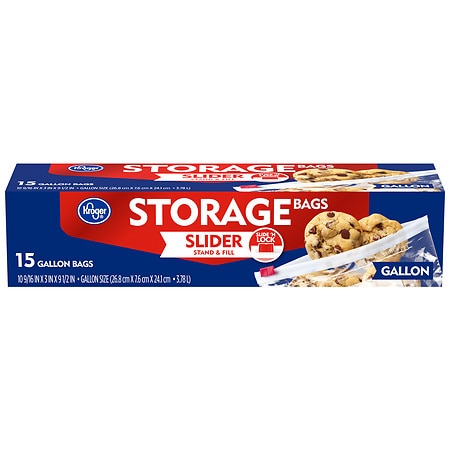 Kroger Slider Gallon Storage Bags - 15.0 ea