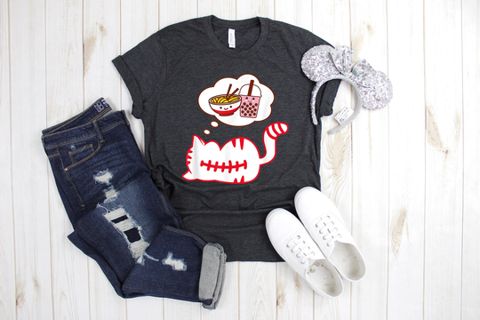 Cat Dream Ramen & Boba Tee - Lover Shirt Bawaii T-Shirt Tapioca Pearls Apparel Milkshake Clothes Birthday Gift