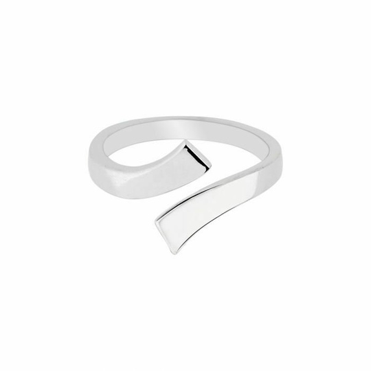 Silver Polished Bypass Toe Ring Real Sterling 925