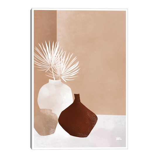 Palmettos & Pots By Bria Nicole Framed Canvas Wall Art: Natural - Large by World Market