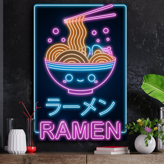 Plexi Glass Wall Art -By V1Tech -Artist Donnie -Retro Neon Ramen