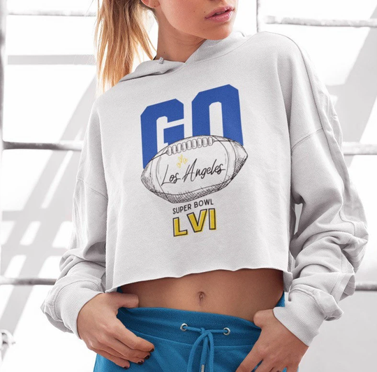 Los Angeles Rams Sweatshirt Super Bowl, Rams Cropped Hoodie, Go Sweatshirt, Gift For Fans, Super Bowl