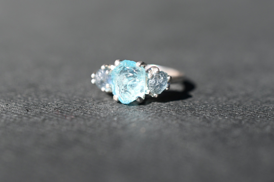 Aquamarine & Blue Montana Sapphire Engagement Ring Size 3 4 5 6 7 8 9 10 11 12 13 Oval Pear Tear Round Or Square