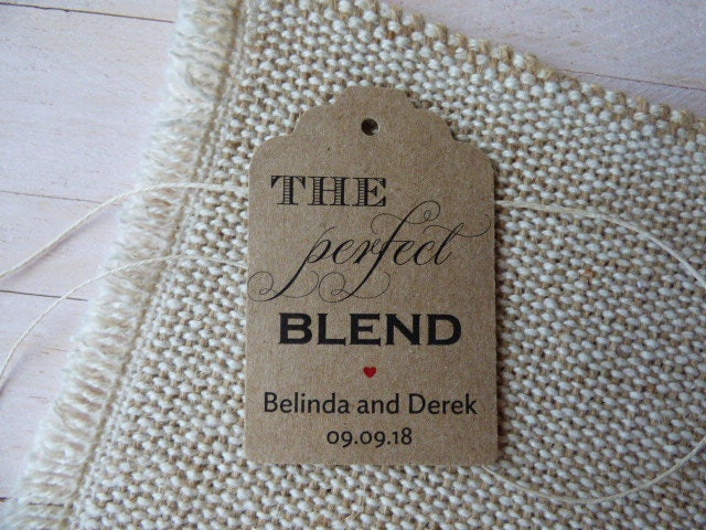 The Perfect Blend Tag. Coffee Favor Tag
