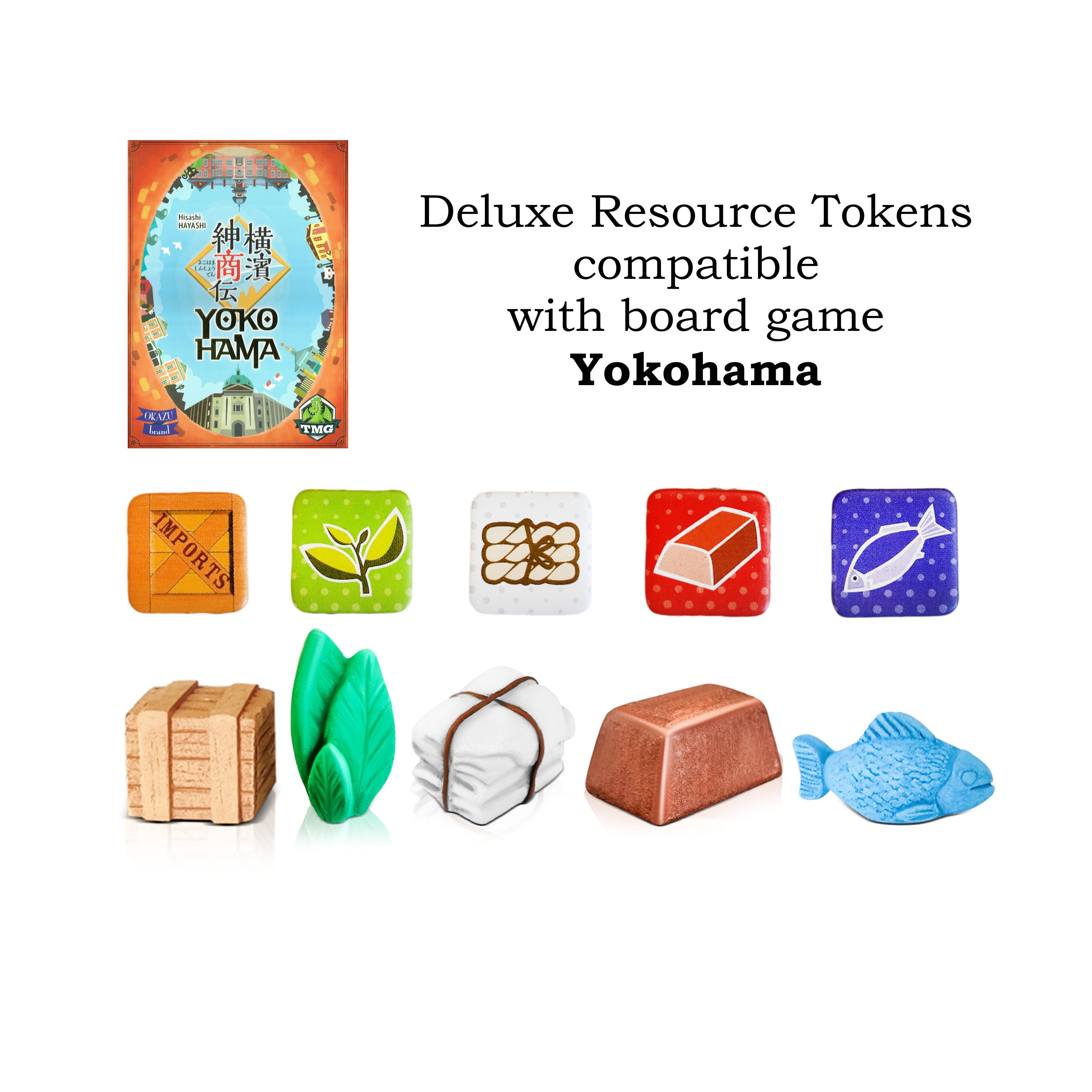 Deluxe Resource Tokens Compatible With Yokohama Board Game