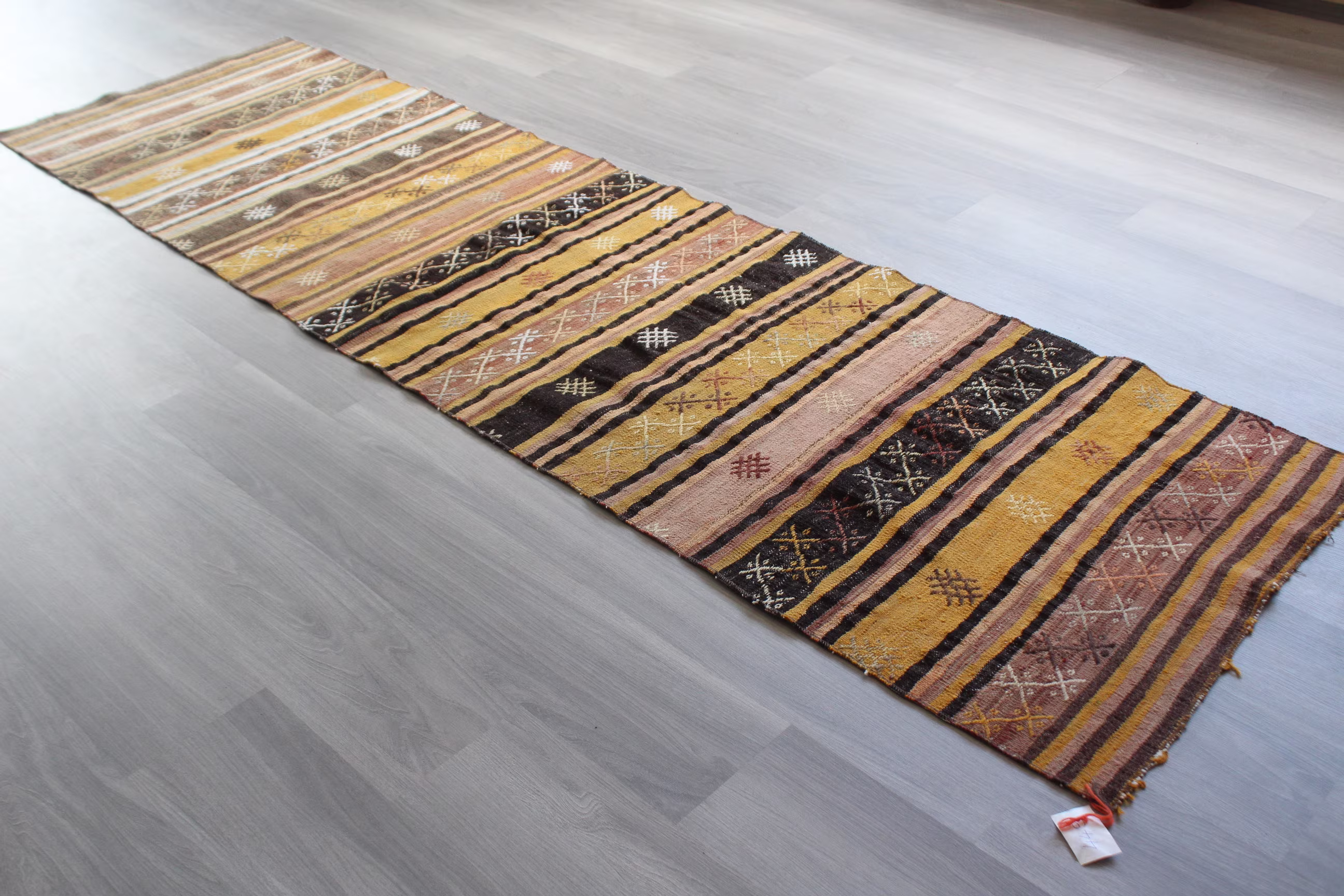 Runner, 2'7"x9'4" Feet Ethnic Runner, Vintage Kilim Bohemian Decorative Handwoven Kitchen Runner/N-449