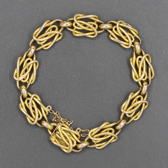 Antique 18K French Fancy Link Bracelet