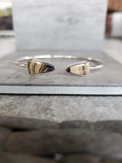 Flexible Sterling Silver Schallan Blend Cuff Bracelet