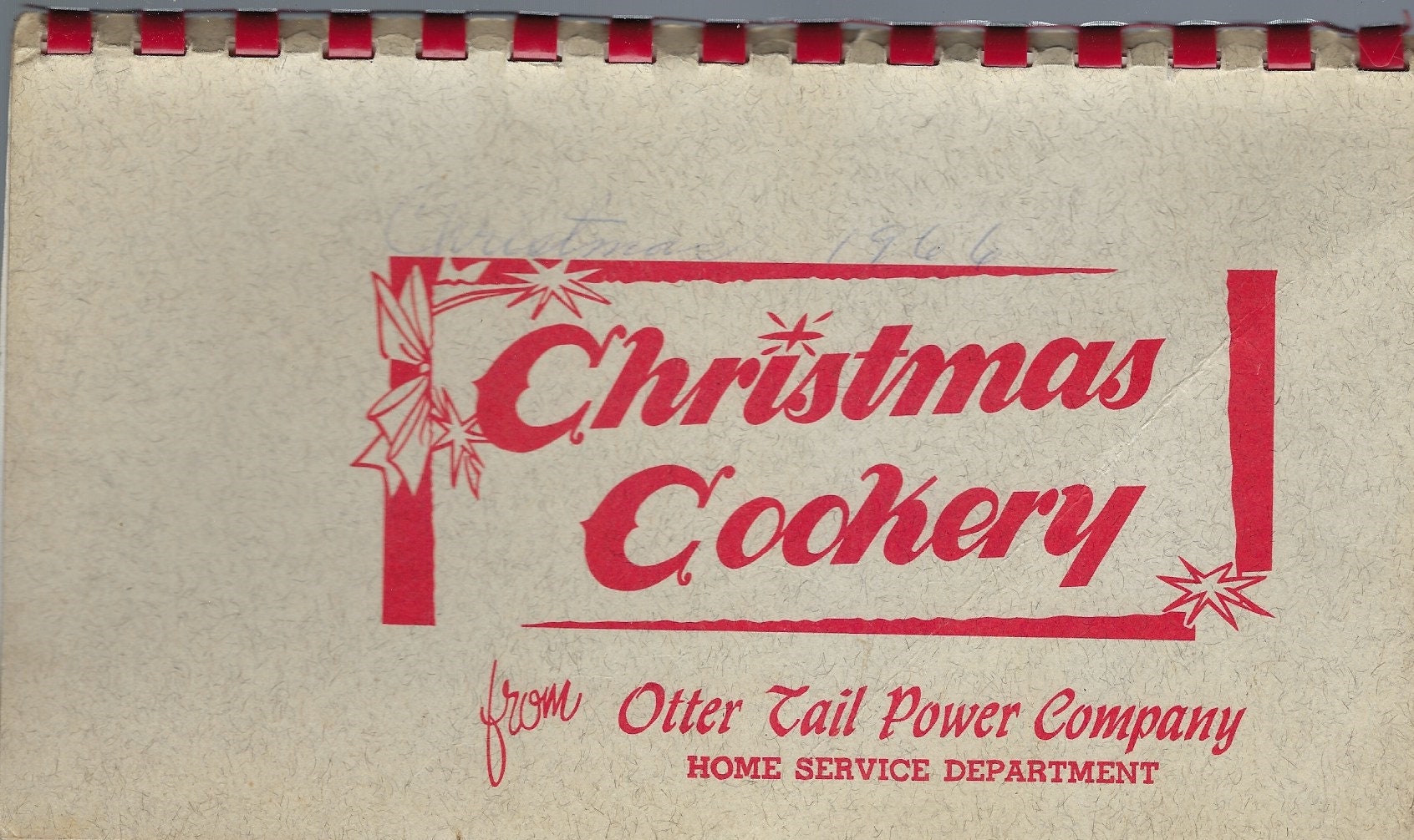 Fergus Falls Minnesota Vintage 1960S Otter Tail Power Company Christmas Cookery Cookbook Mn Community Favorite Recipes Collectible Souvenir